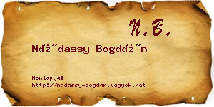 Nádassy Bogdán névjegykártya